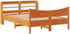 vidaXL Massivholzbett mit Kopfteil Wachsbraun 120x200 cm Kiefer 3307049 Bild 2