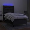 vidaXL Boxspringbett mit Matratze & LED Schwarz 80x200 cm Stoff, Härtegrad: H2 [3138511] Bild 3