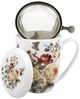 DUO FLORAL Becher 380 ml ZAHRA mit Teesieb, New Bone China Porzellan Bild 3