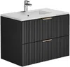 Vente-unique - ZEVARA Bathroom furniture set Holz, Platte Schwarz - B 46 cm x H 57 cm x L 80 cm Bild 3