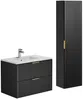Vente-unique - ZEVARA Bathroom furniture set Holz, Platte Schwarz - B 46 cm x H 57 cm x L 80 cm Bild 2