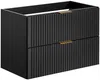 Vente-unique - ZEVARA Bathroom furniture set Holz, Platte Schwarz - B 46 cm x H 57 cm x L 80 cm Bild 4