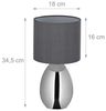 Relaxdays Nachttischlampe mit Touch silber Bild 5
