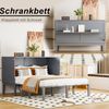Klappbett Vertikalbett 140x200 cm Grau Weiss Platzsparendes Bett Schrankbett Klappbett System Multifunktionsbett Singlebett Jugendzimmer Kleine Wohnung Stauraum Bett Fitness Raum Optimierung Bild 4