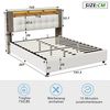 PXloue Polsterbett LED hydraulisches Doppelbett (Kopfteil mit integrierter kabelloser Ladefunktion), Boxspringbett, mit Stauraum und integrierter Beleuchtung,140x200 cm Bild 4