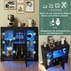 SONNI Sideboard Sideboard Küchenschrank mit LED Beleuchtung 90x35x83cm, Hochglanz, mit Schranktür und 4 glas Einlegeböden, Wohnzimmerschrank Bild 3