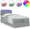 vidaXL Ottoman-Bett mit Matratze & LEDs Hellgrau 90x190 cm Stoff 3312436 Bild 4