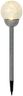 6x LED Solarlampe, Edelstahl silber, Bruchglas Kugel, H 56 cm Bild 5