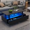 STILVORA Couchtisch schwarz Acryl-LED-wohnzimmertisch mit Bluetooth-Handy-App-Steuerung (Satztisch, Beistelltisch, 1-St, 2 Schubladen), Acryl-LED-wohnzimmertisch, mit Bluetooth-Handy-App-Steuerung Bild 3