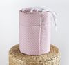 Loolay Bettnestchen Mini Punkte ROSA Bio-Baumwolle Atmungsaktives Babybett BETTUMRANDUNG, (Mädchen Babyausstattung Erstausstattung für Kinderbett 140x70 o. 120x60 cm, Umrandung Kopfschutz Bett Schutz Bettschlange 420, 360, 210, 180x30cm), Babyshower Pr... Bild 4