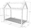 Hausbett Set CABANE mit Matratze, Liegefläche 70x140 cm Kiefer natur Bild 3