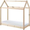 Hausbett Set CABANE mit Matratze, Liegefläche 70x140 cm Kiefer natur Bild 2