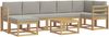 vidaXL Outdoor-Sofagarnitur mit Kissen 8 pcs Weiß und Hellgrau 3387965 Bild 2