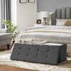 Faltbare Sitzbank Sitztruhe 120 L Halbdeckel Seitlich klappbar Max. Statische Belastbarkeit 300 kg Dunkelgrau 110 x 38 x 38 cm LSF76GYZ Bild 2