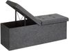 Faltbare Sitzbank Sitztruhe 120 L Halbdeckel Seitlich klappbar Max. Statische Belastbarkeit 300 kg Dunkelgrau 110 x 38 x 38 cm LSF76GYZ Bild 5