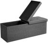 Faltbare Sitzbank Sitztruhe 120 L Halbdeckel Seitlich klappbar Max. Statische Belastbarkeit 300 kg Dunkelgrau 110 x 38 x 38 cm LSF76GYZ Bild 3