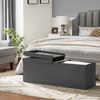 Faltbare Sitzbank Sitztruhe 120 L Halbdeckel Seitlich klappbar Max. Statische Belastbarkeit 300 kg Dunkelgrau 110 x 38 x 38 cm LSF76GYZ Bild 4