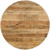 Runder Esszimmertisch, Raues Mangoholz Massiv und Stahl, 120x77 cm Bild 2