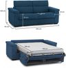 Dmora 2-Sitzer Schlafsofa Brusasco, Schlafsofa fürs Wohnzimmer, gepolstert, abnehmbar, 100 % Made in Italy-Qualität, 205x95 h100 cm, Blau Bild 3