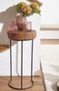 Beistelltisch AKOLA Massiv-Holz Sheesham Wohnzimmer-Tisch Metallbeine Landhaus-Stil Baumstamm-Form Echt-Holz Natur Bild 5