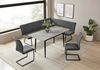 OTTO home Eckbankgruppe Stevian, (Set, 4-tlg, 1 ausziehbarer Esstisch + 1 Eckbank Recamiere links + 2 Stühle), Holz, Strukturstoffbezug, Freischwingerstühle, gesteppten Bänken Bild 2