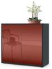 Vladon Sideboard Ben, Kommode mit 2 Türen und 2 Schubladen, Schwarz matt/Bordeaux Hochglanz (79 x 74 x 36 cm) Bild 4