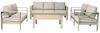 MeXo Gartenlounge-Set Gartenmöbel Set Aluminium wetterfest 6-7 Personen, (12cm Deluxe Relax-Sitzkissen, 5-tlg, Belastbarkeit pro Sitzplatz 140kg), outdoor Gartensofa mit Tisch, 8 cm breite Armlehne Bild 2