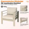 MeXo Gartenlounge-Set Gartenmöbel Set Aluminium wetterfest 6-7 Personen, (12cm Deluxe Relax-Sitzkissen, 5-tlg, Belastbarkeit pro Sitzplatz 140kg), outdoor Gartensofa mit Tisch, 8 cm breite Armlehne Bild 4