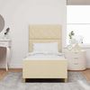 vidaXL Bettgestell mit Kopfteil Creme 100 x 200 cm Stoff 3344786 Bild 3