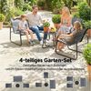 Outsunny Sitzgruppe mit 2er Sofa, 2 Sessel, Seilflecht, Rund Tisch, Fußpads, (Atmungsaktiv Gartenlounge, 4-tlg, Gartenmöbel Set), für Garten Balkon Grau Bild 4
