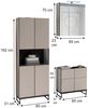 moebel-dich-auf Badmöbel-Set VENEZIA, (inklusive LED-Beleuchtung, kaschmir Spiegelschrank WBU optional mit Hoch-/Highboard), Metall Füße Bild 3