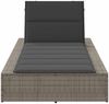 vidaXL Sonnenliege mit schwebender Auflage Grau Poly Rattan 4104204 Bild 4