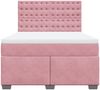 vidaXL Boxspringbett mit Matratze Rosa 160x200 cm Samt 3290971 Bild 4