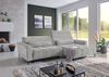 Wohnlandschaft >Wolve< elektr. Sitsverstellung, Kissen, Cord silbergrau - 277x108x179cm BxH/T Bild 3