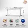 Rheinland Möbel Statio Schreibtisch 160x80 cm höhenverstellbar ±10 mm in Grau – großzügiger Bürotisch für Homeoffice & Büro, gerader Fuß, Kabelwanne, einfache Montage, FSC® zertifiziert Bild 3