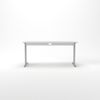 Rheinland Möbel Statio Schreibtisch 160x80 cm höhenverstellbar ±10 mm in Grau – großzügiger Bürotisch für Homeoffice & Büro, gerader Fuß, Kabelwanne, einfache Montage, FSC® zertifiziert Bild 2