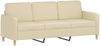 vidaXL 3-Sitzer-Sofa mit Hocker Creme 180 cm Stoff 3201194 Bild 4