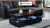 Vente-unique - FABIO Couchtisch Holz, PlatteGlas Schwarz - B 60 cm x H 42 cm x L 120 cm Bild 2