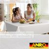 ANRO Tischdecke Wachstuchtischdecke abwaschbar UNI auch als Gartentischdecke (Einzelstück 1-tlg), wasserabweisend pflegeleicht Textil-Optik Weiß 100x140cm Bild 3