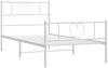 vidaXL Bettgestell mit Kopf- und Fußteil, Metall, Weiß, 80x200 cm Bild 5
