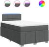 vidaXL Boxspringbett mit Matratze Dunkelgrau 120x200 cm Stoff 3289336 Bild 2