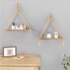 Agger Hängeregal Makramee-Hängeregal,Wandhalterung Dekohänger, Boho-Dekoratives Hängeregal, Baumwollseil, für Schlafzimmer,Wohnzimmer Bild 3