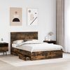 vidaXL Bettrahmen Geräucherte Eiche 135 x 190 cm Ingenieurs Holz 3411128 Bild 3