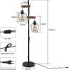 Nettlife Stehlampe Stehleuchte 2 Flammig schwarz Vintage aus Holz 151cm, mit Kippschalter, LED wechselbar, für Wohnzimmer schlafzimmer Esszimmer Büro Bild 4