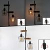 Nettlife Stehlampe Stehleuchte 2 Flammig schwarz Vintage aus Holz 151cm, mit Kippschalter, LED wechselbar, für Wohnzimmer schlafzimmer Esszimmer Büro Bild 3