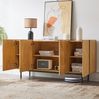 Sideboard 160x40x78 cm, Naturholz, mit 4 Türen & Metall-Inlay Bild 5
