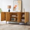 Sideboard 160x40x78 cm, Naturholz, mit 4 Türen & Metall-Inlay Bild 5