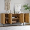 Sideboard 160x40x78 cm, Naturholz, mit 4 Türen & Metall-Inlay Bild 4