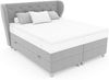 99rooms Hermes Boxspringbett 140x200 cm Strukturstoff INARI Hellgrau Taschen-Federung Bild 2