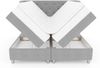 99rooms Hermes Boxspringbett 140x200 cm Strukturstoff INARI Hellgrau Taschen-Federung Bild 5